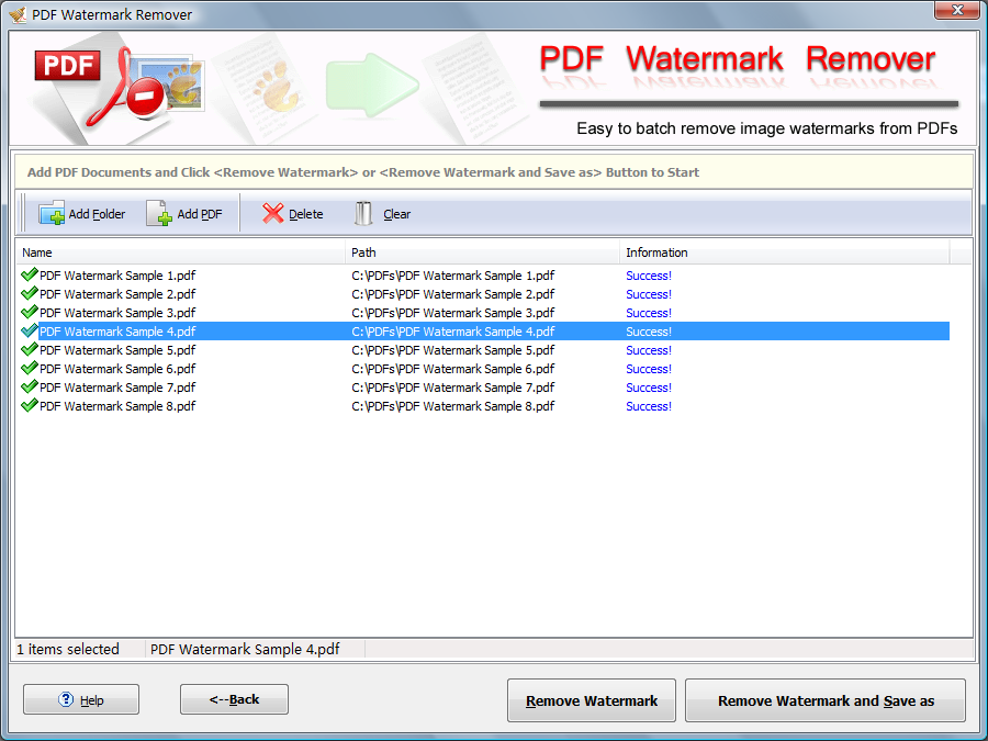 Screenshot for PDF Watermark Remover 1.0.1